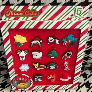 Moon Cake Clog Christmas Charms- Set of 15